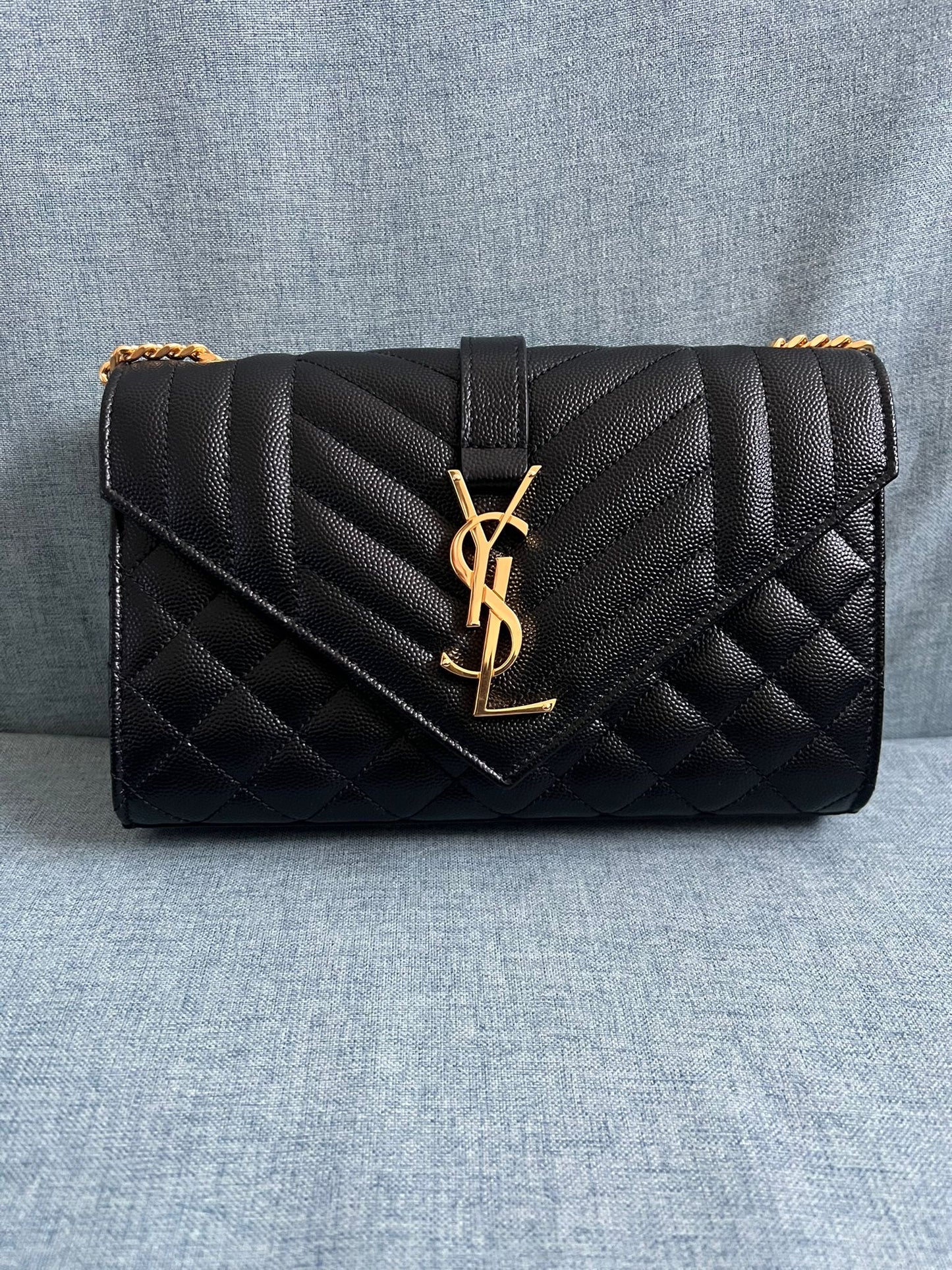 Saint Laurent Envelope Small Quilted Leather Shoulder Bag