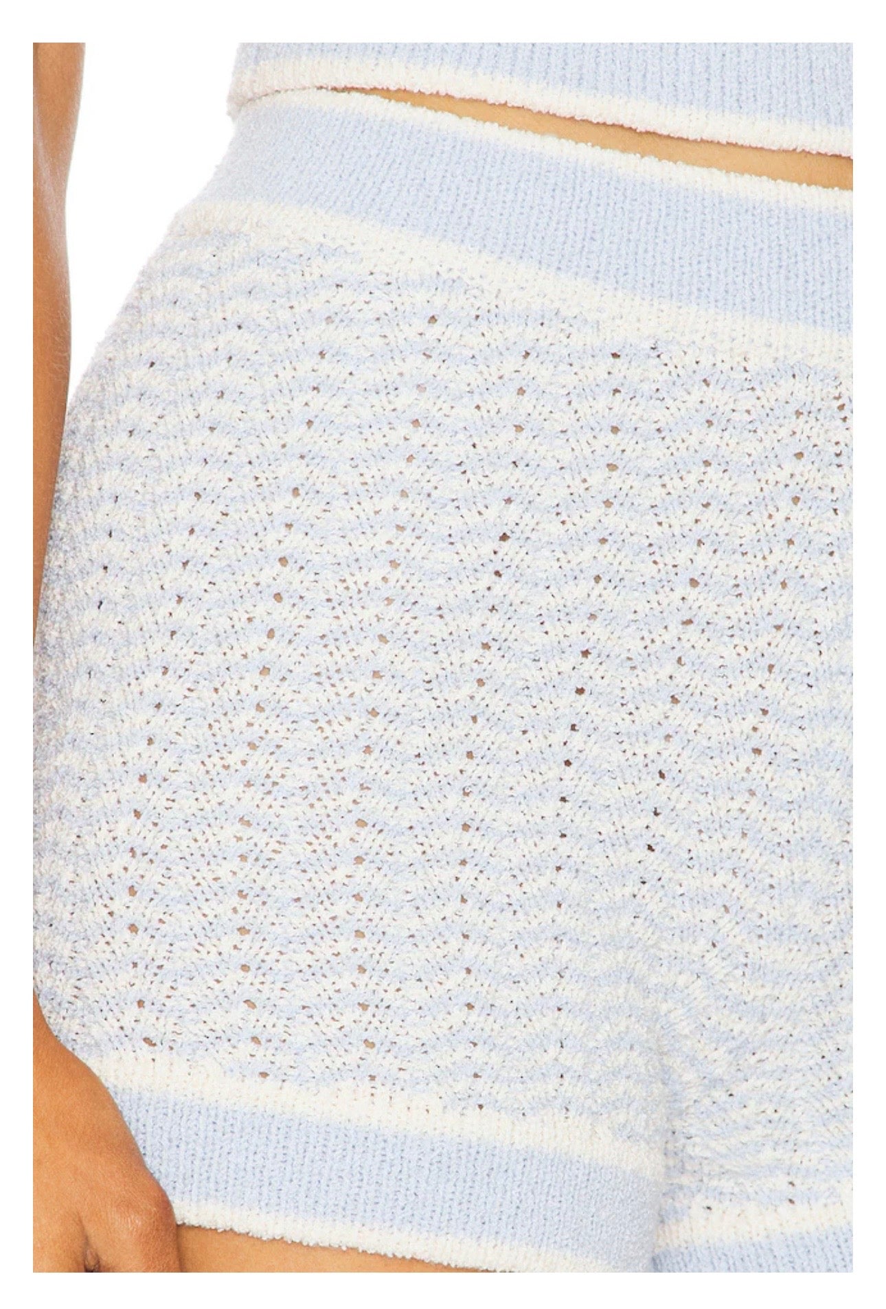 SER.OYA Louie Hot Short in Ice Blue & Eggshell