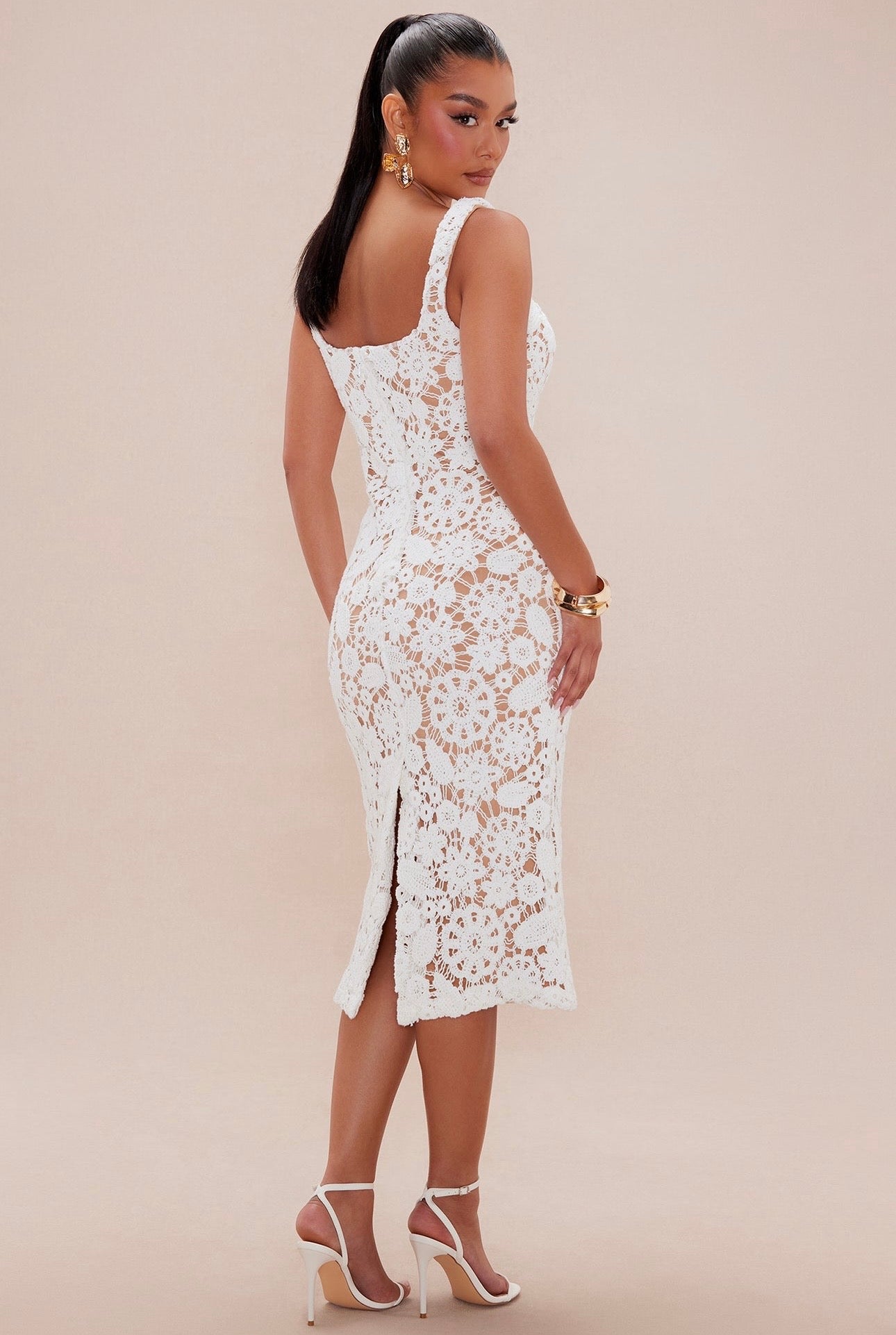 Mykonos Crochet Midi Dress