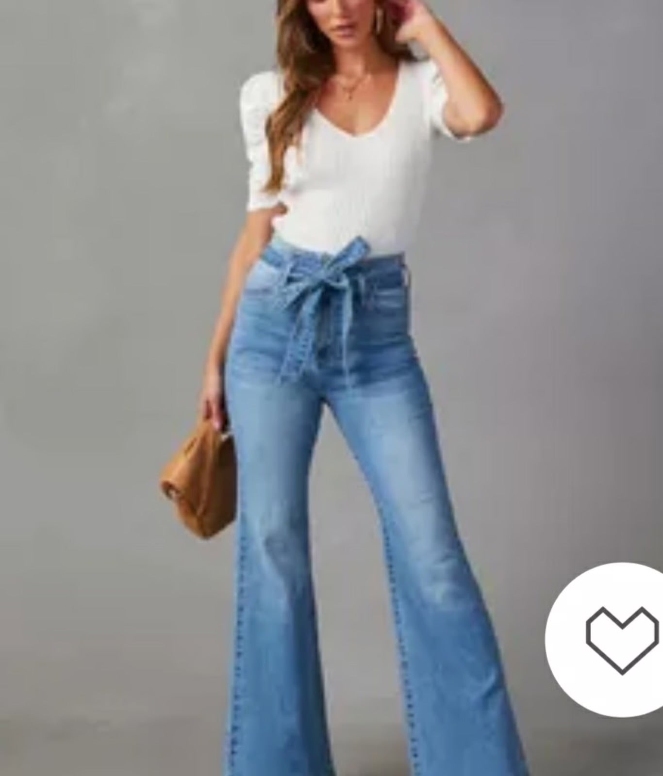 VICI Collection Poppy High Rise Flare Tie Denim Jeans