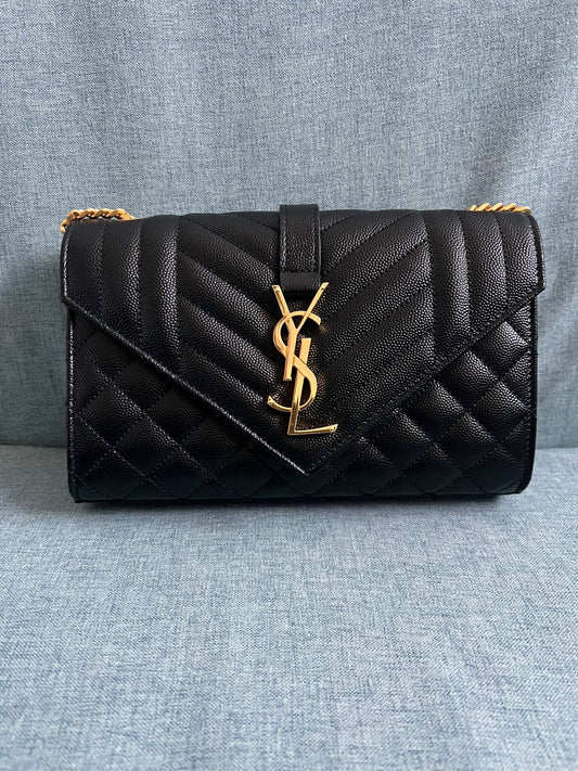 Saint Laurent Envelope Small Quilted Leather Shoulder Bag