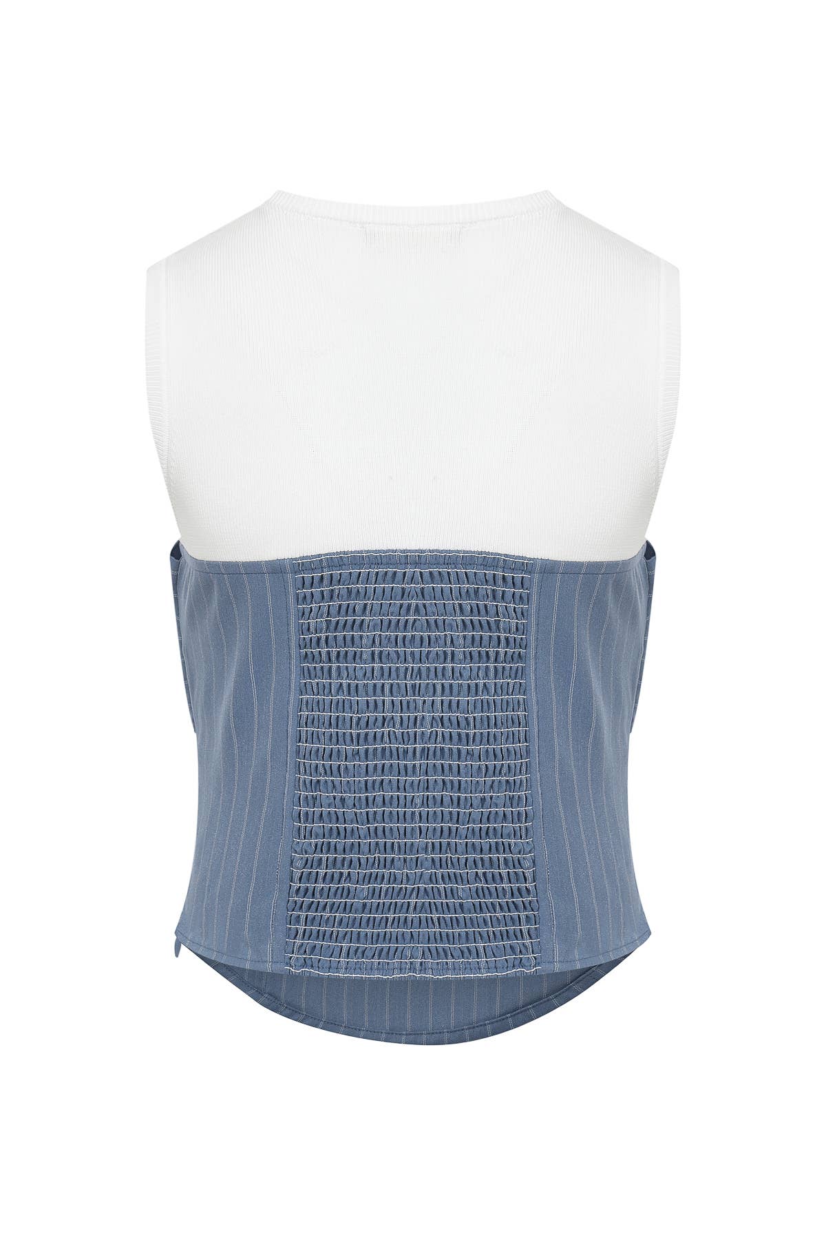 Knit Striped Bow Twofer Top