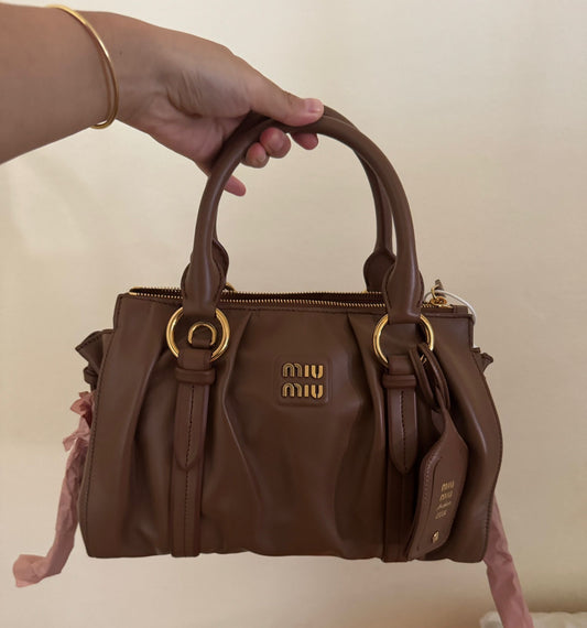 Miu Miu Bauletto Matelassé Leather Bag