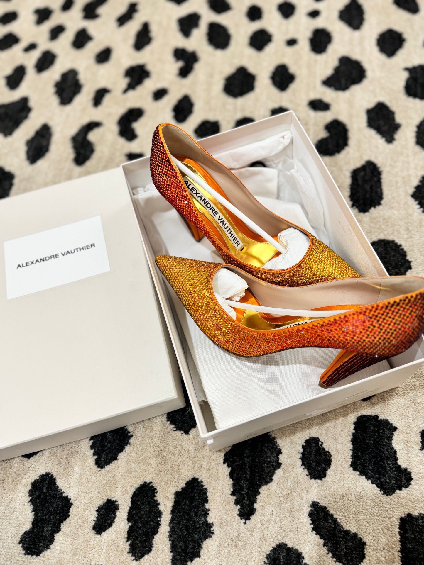Alexandre Vauthier Crystal-Embellished Pumps – Orange Ombre Stiletto Heels