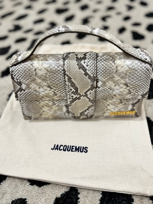 Jacquemus Le Grand Chiquito Bag – Python Embossed Leather Top Handle