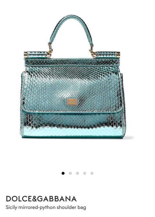 Dolce & Gabbana Sicily Mini Mirrored Python Bag