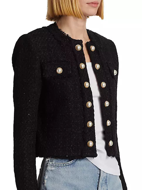 Generation Love Kolby Tweed Jacket in Black
