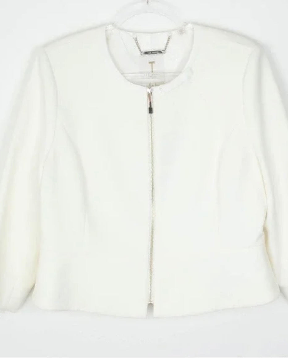 Ted Baker London NWT Bow Neck Jacket Blazer Zip Copper