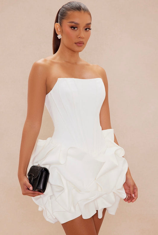 Ivona Bubble Satin Mini Dress