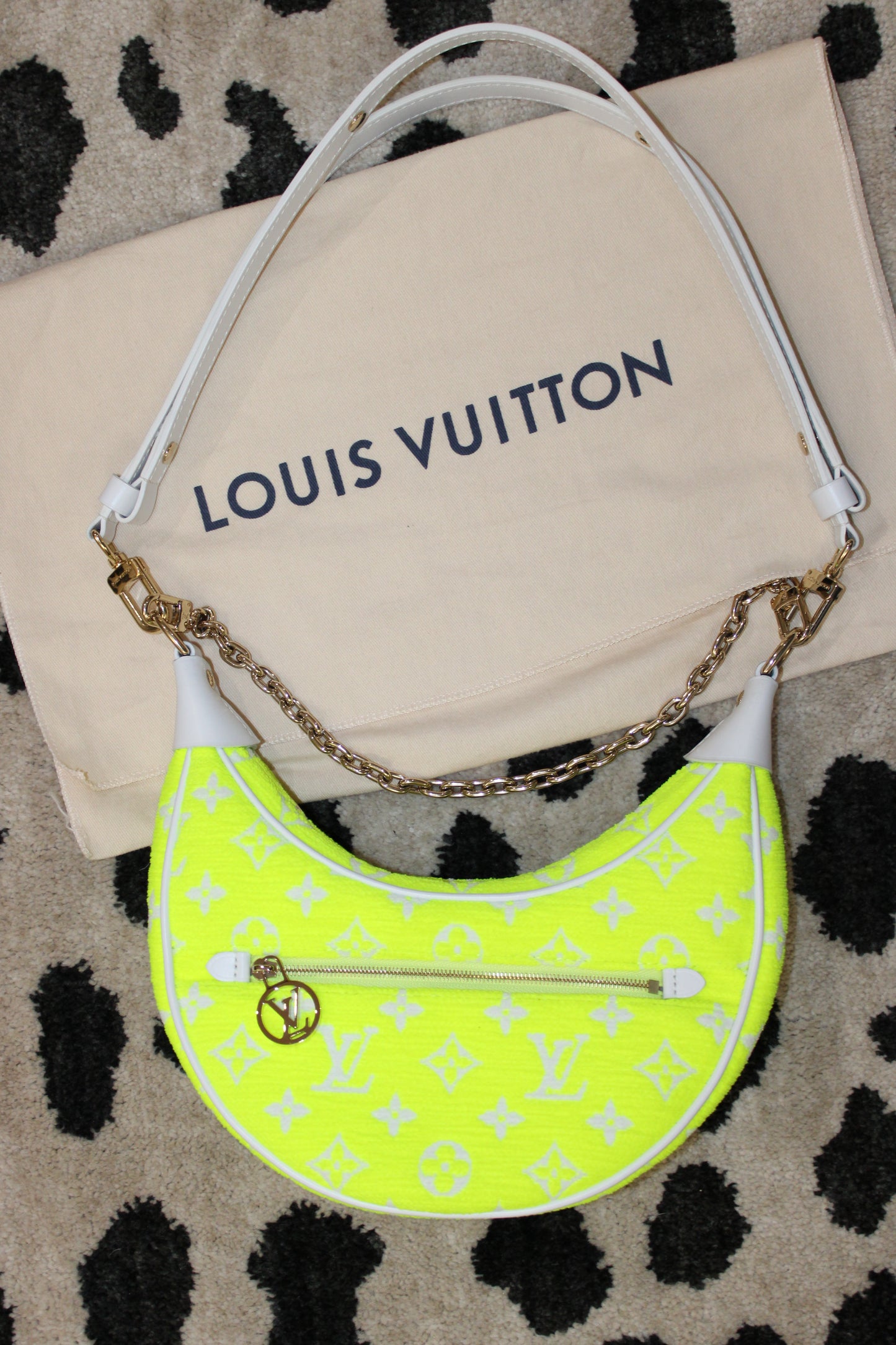 Louis Vuitton Loop Bag – Neon Yellow Monogram Canvas with Gold Chain