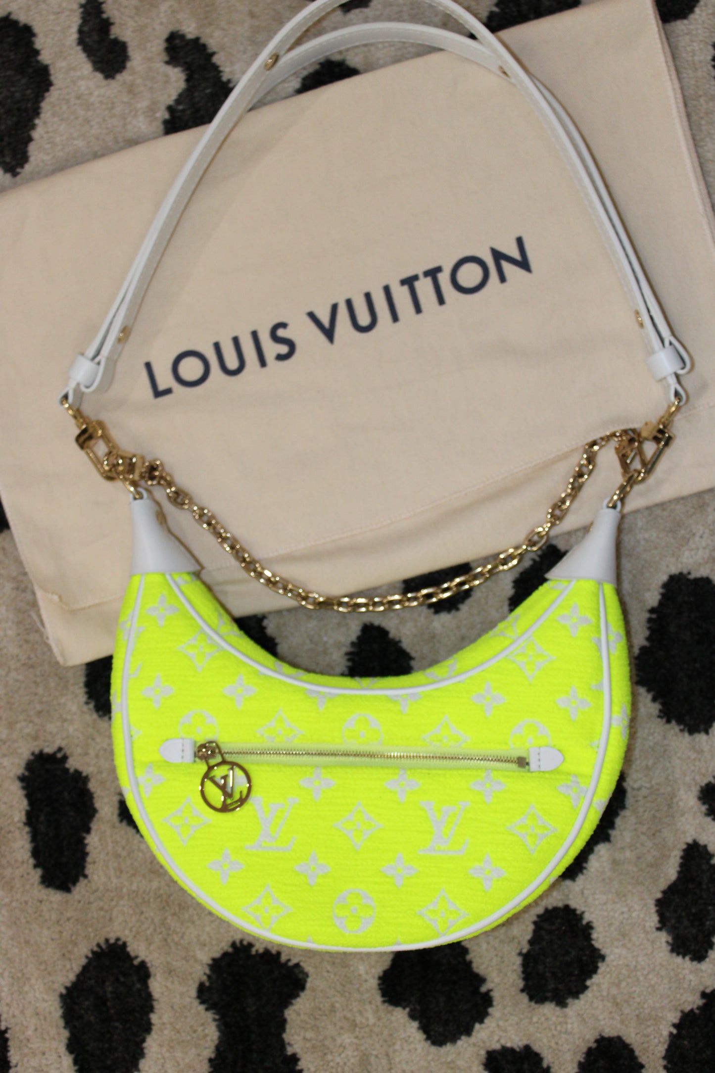 Louis Vuitton Loop Bag – Neon Yellow Monogram Canvas with Gold Chain