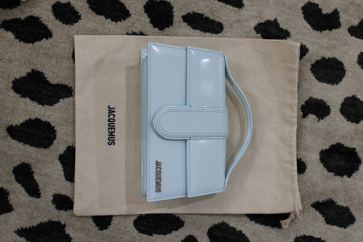 Jacquemus Le Grand Chiquito Bag – Light Blue Patent Leather Top Handle