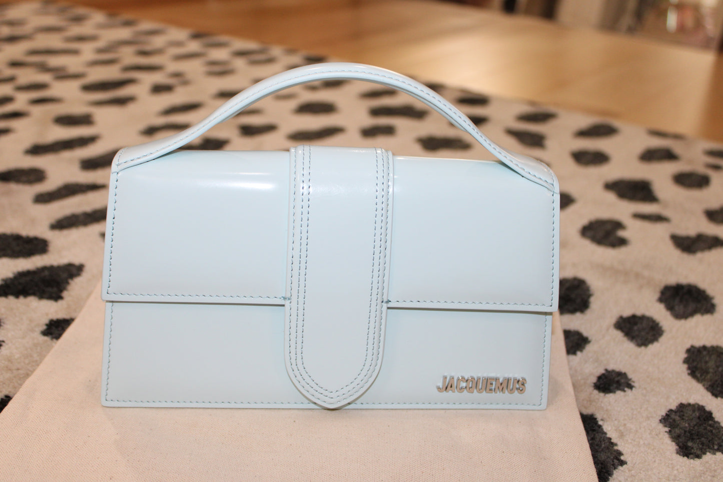 Jacquemus Le Grand Chiquito Bag – Light Blue Patent Leather Top Handle