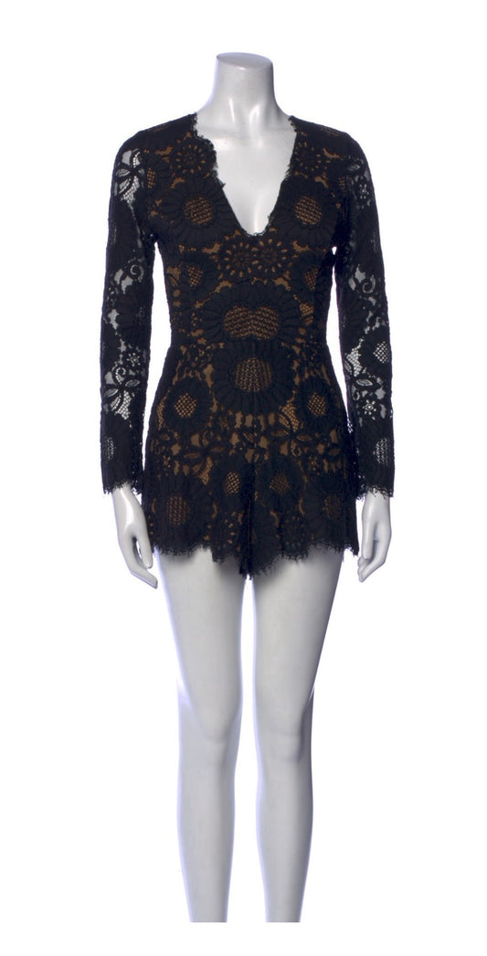 Alexis Ramzes black lace long sleeve romper