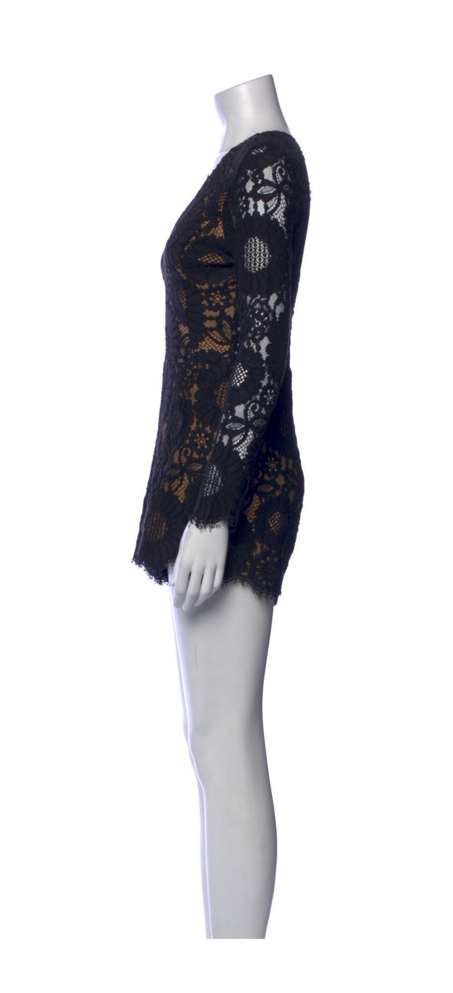 Alexis Ramzes black lace long sleeve romper
