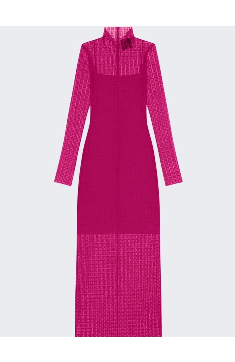 Givenchy fuchsla pink 4G jacquard long sleeved dress