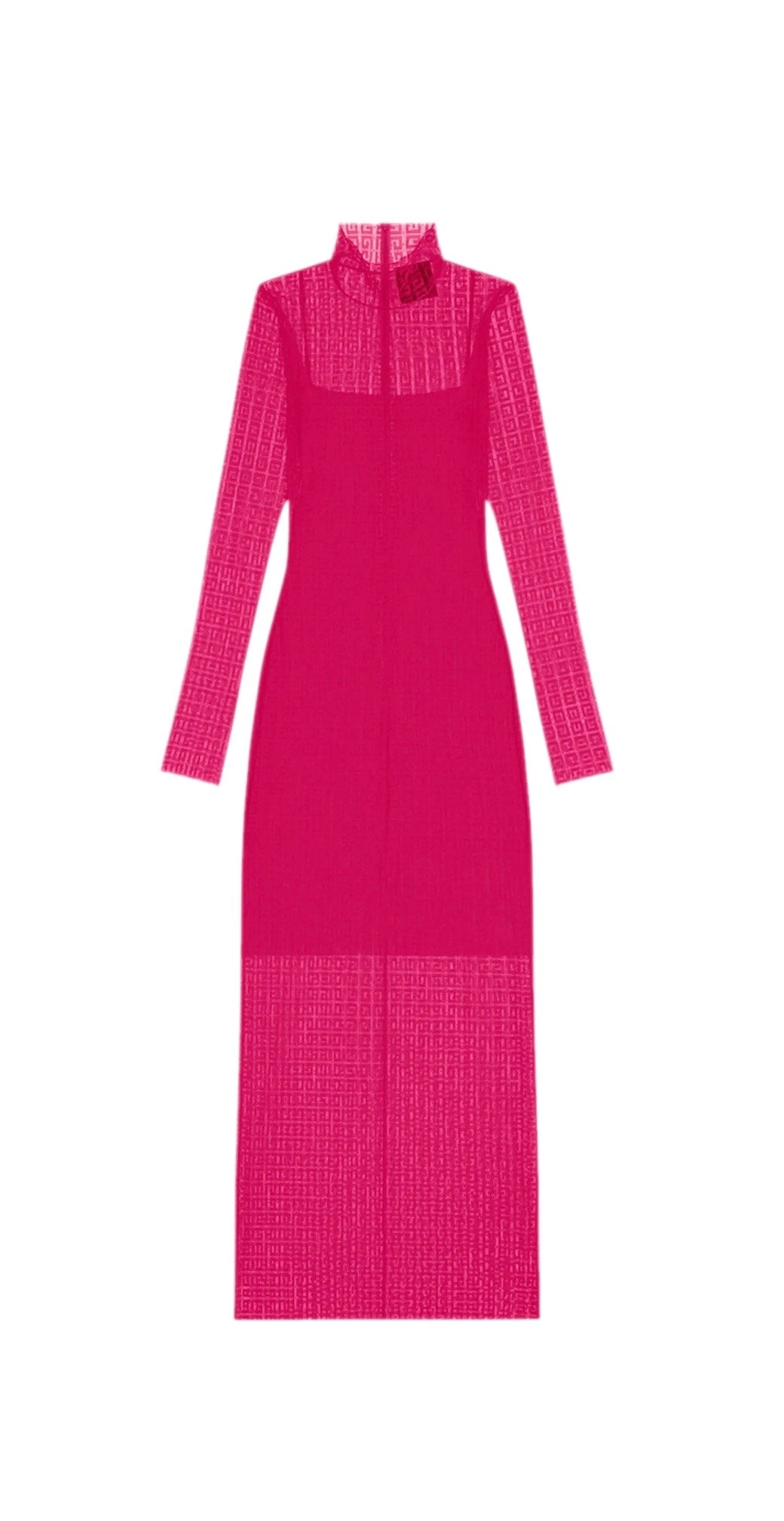 Givenchy fuchsla pink 4G jacquard long sleeved dress