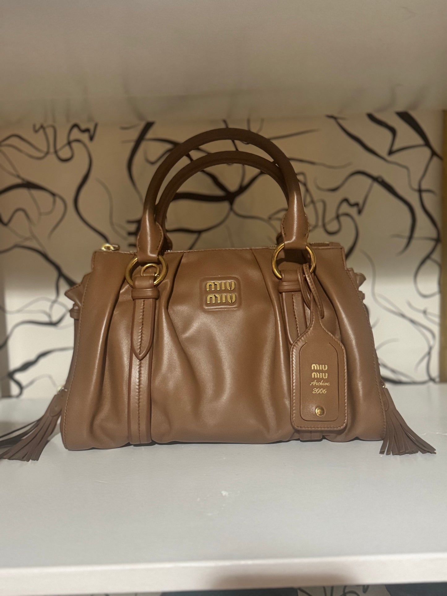 Miu Miu Bauletto Matelassé Leather Bag