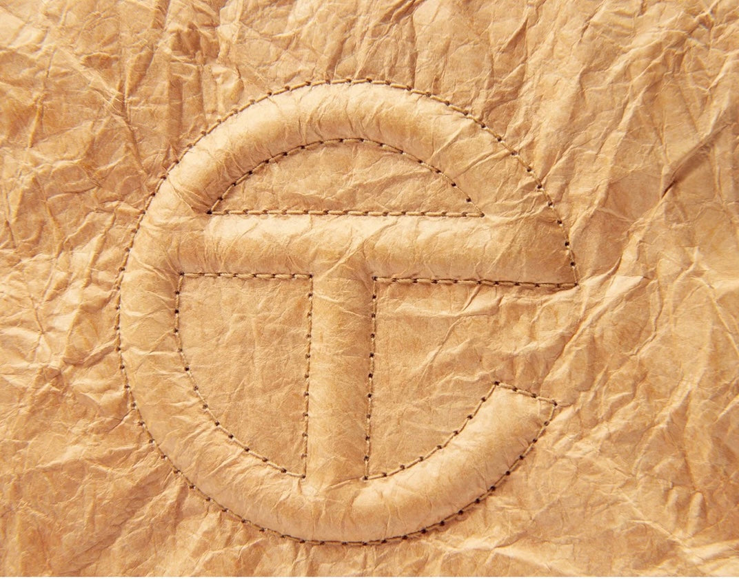 Telfar Small Shopping Bag in Tan Crinkle Finish