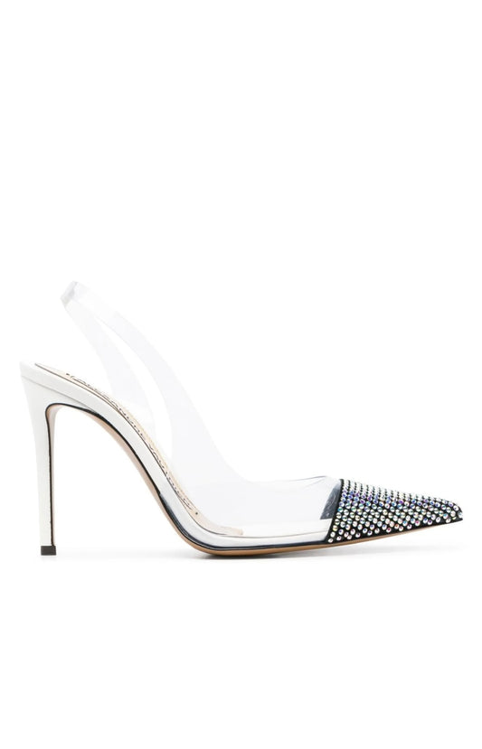 Alexandre Vauthier Crystal PVC Pumps – Clear Stiletto Heels with Rhinestone Toe