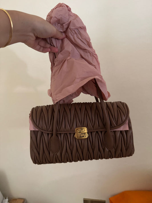 Miu Miu Matelassé Leather Top Handle Bag