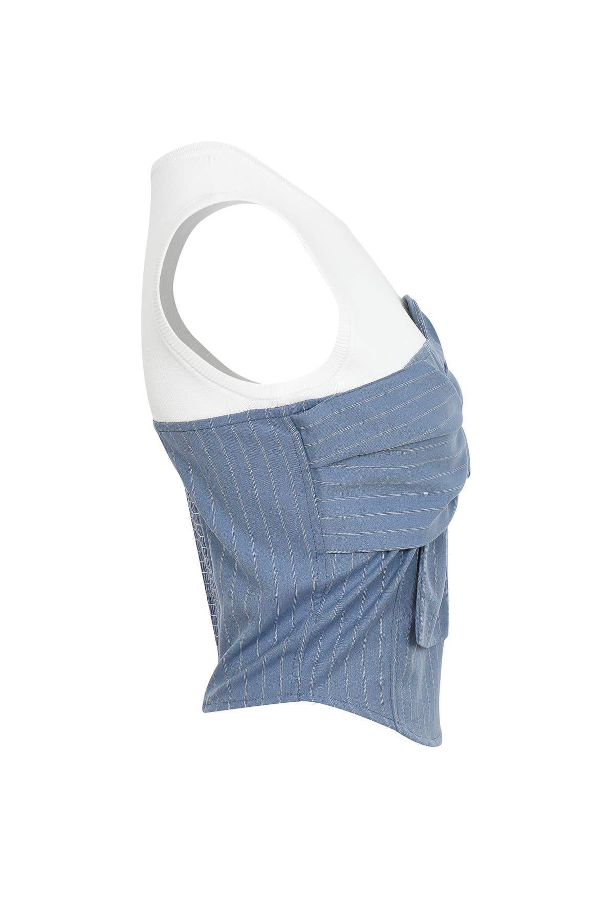 Knit Striped Bow Twofer Top